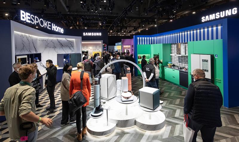 Samsung Electronics runs a booth at the Consumer Electronics Show 2022 from Jan. 5-7 in Las Vegas. (Samsung Electronics)